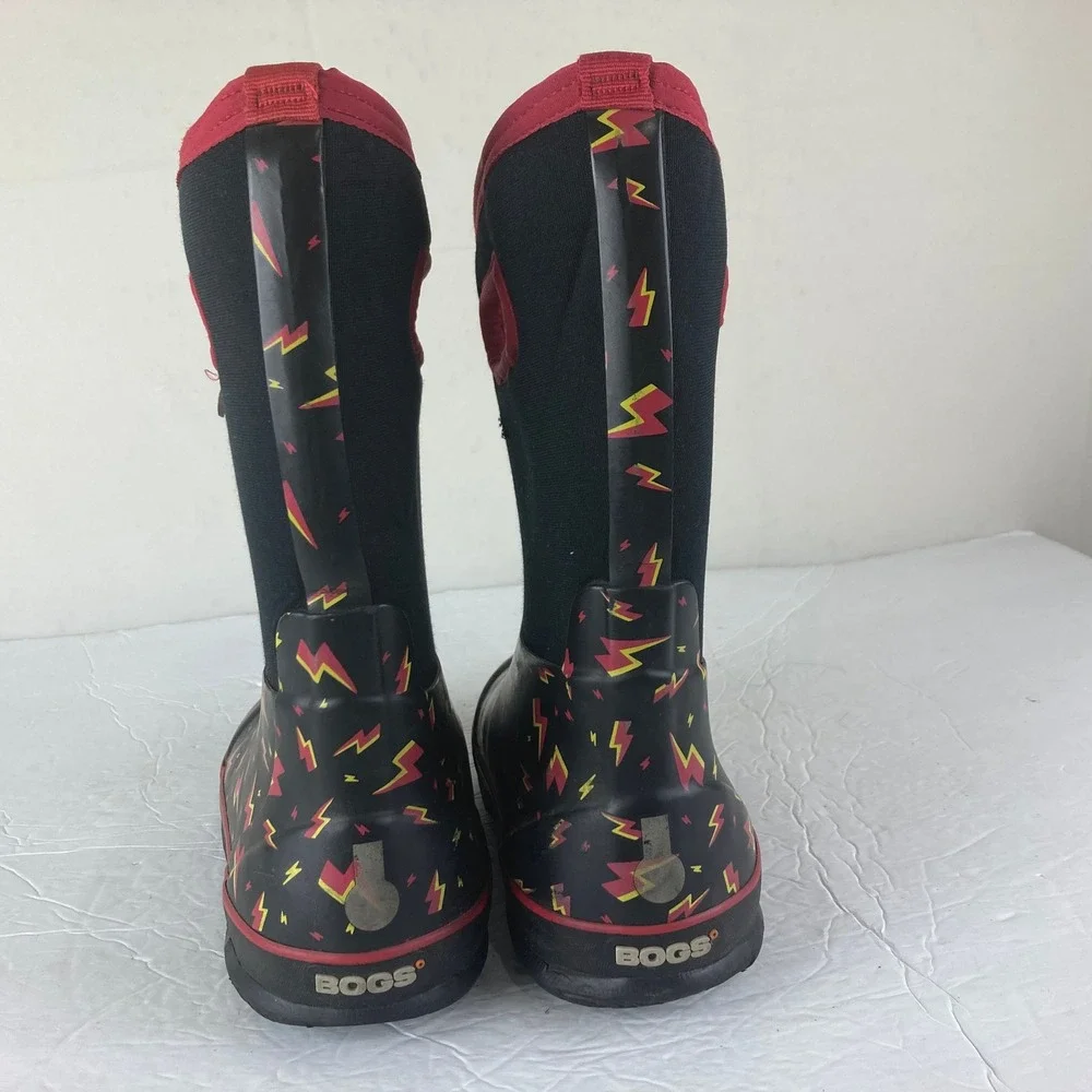 Bogs Lightning Rain Boots Boys Kids Size 2 Waterproof Insulated Rain Snow Mud